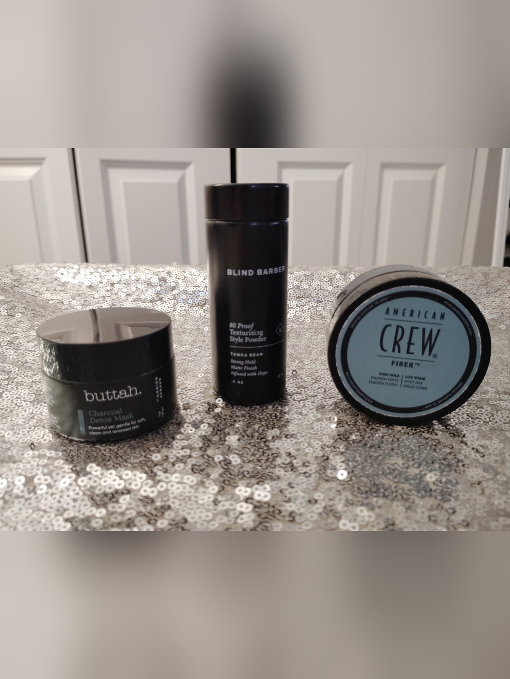 American Crew Fiber Hair Styling Paste — Black Jar with Blue Label
